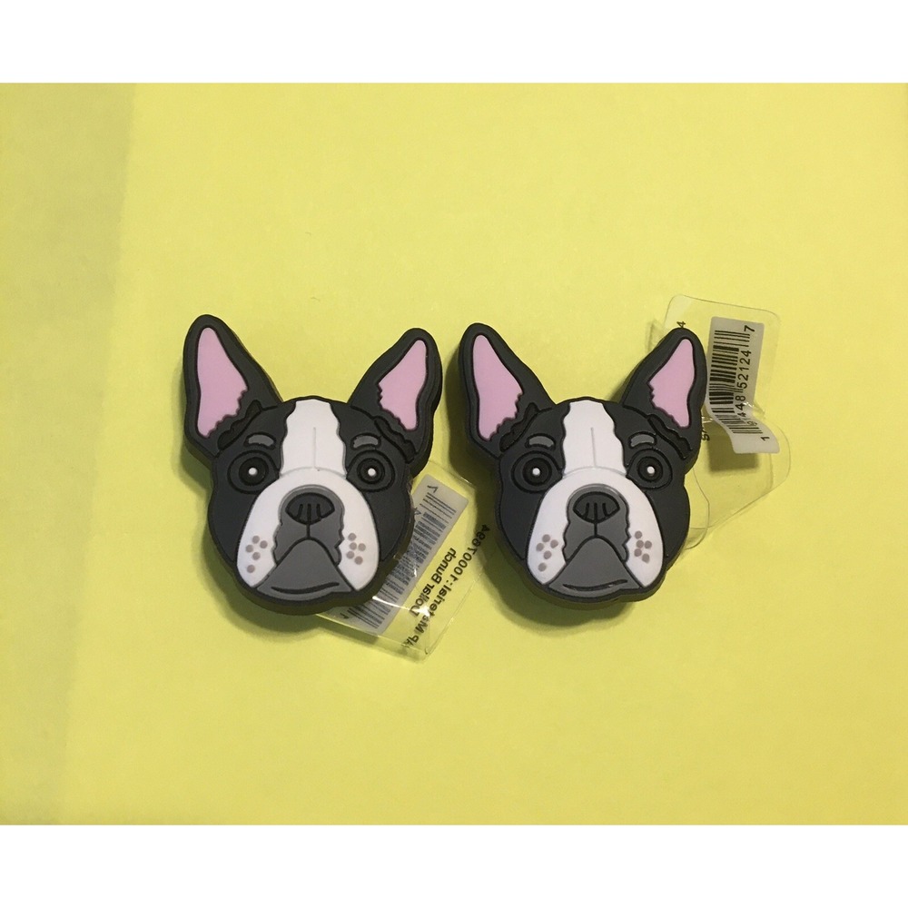 (2) Boston Terrier Charm For Crocs Shoe Dog‎ Frenchie French Bulldog Jibbitz